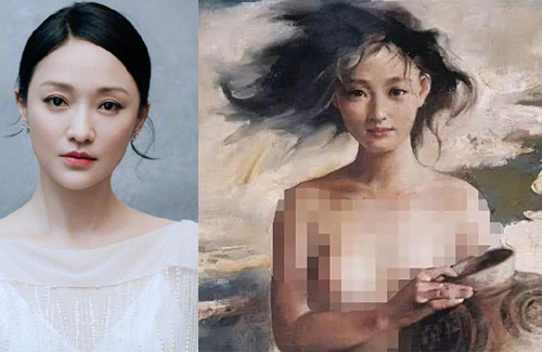Zhou Xun Posed Nude for a Painting.