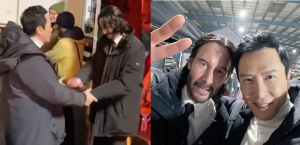 donnie and keanu on set